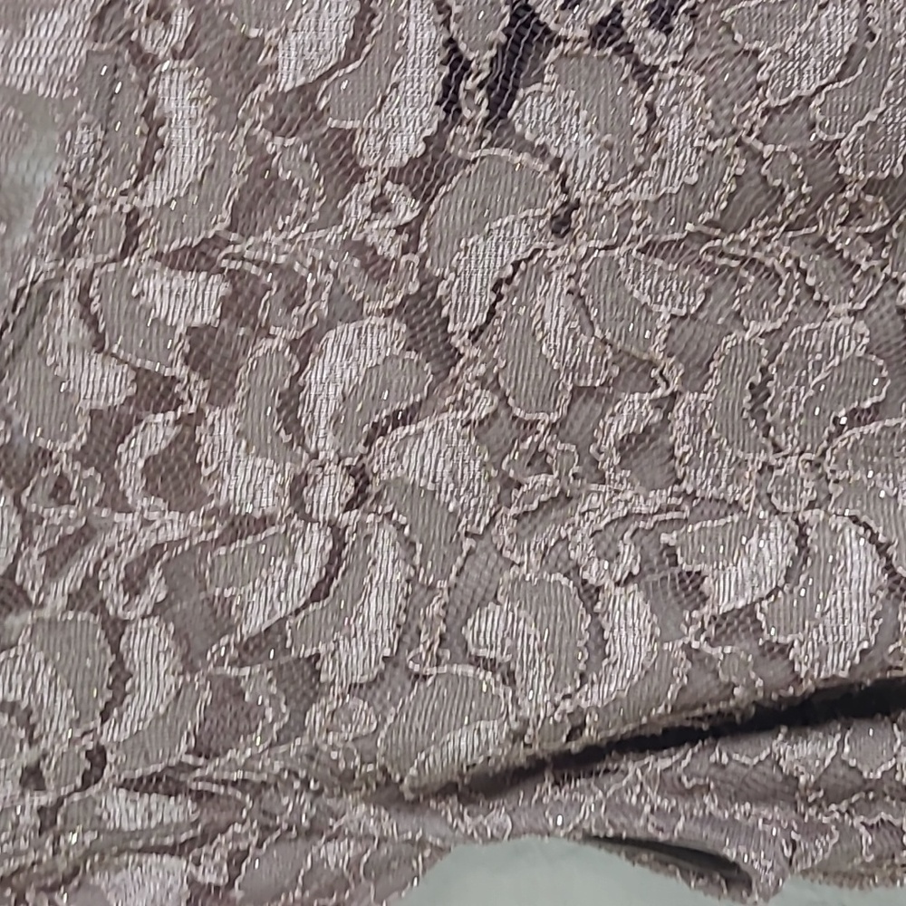 Candalite lace sequin Long Tan Dress Size Large - Picture 4 of 8